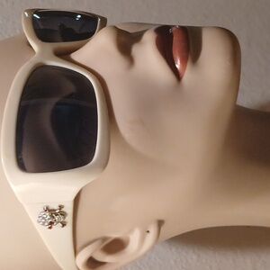 White/ Off White Rhinestone Skull Details Sunglasses Cache' Dior Style